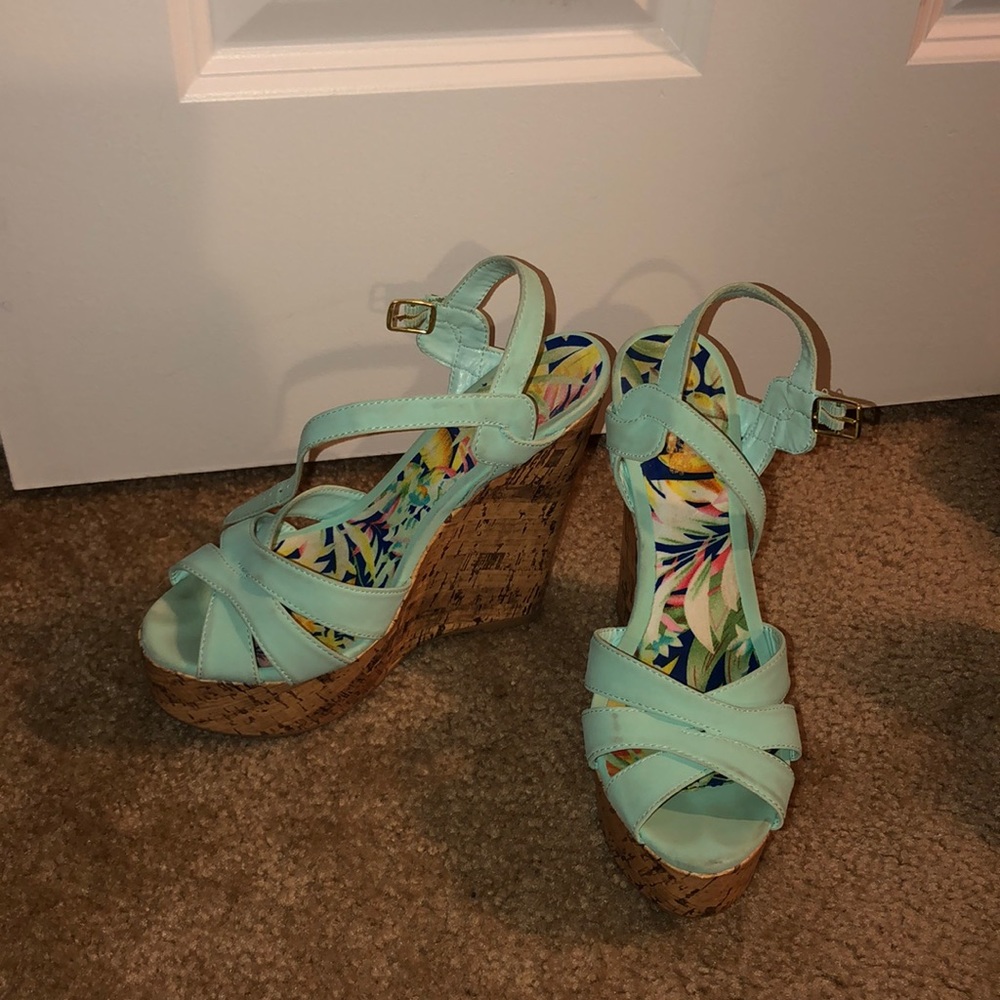 Charlotte Russe Teal Wedge